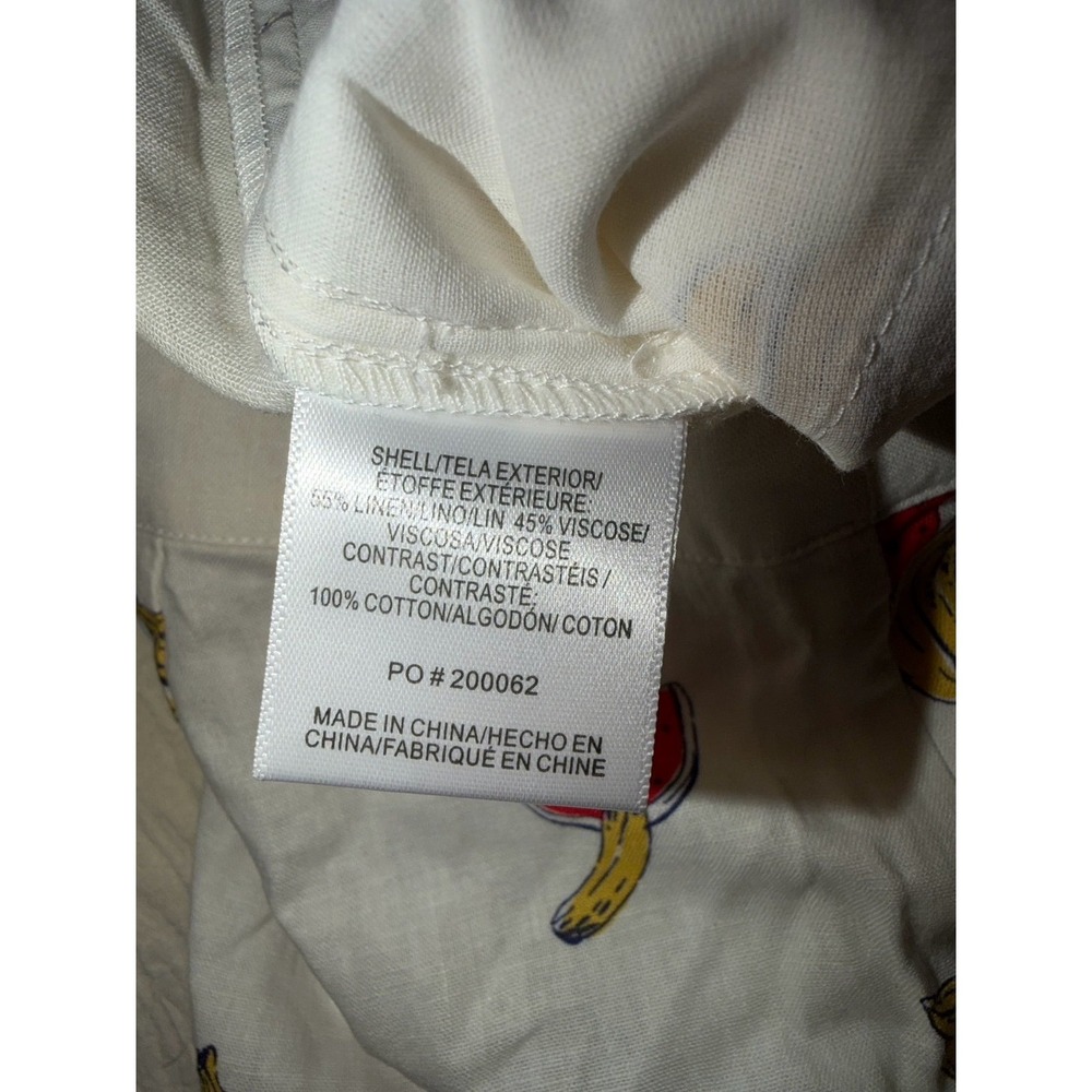 ModCloth linen blend white shorts with all over fruit print size 12 - Picture 5 of 6